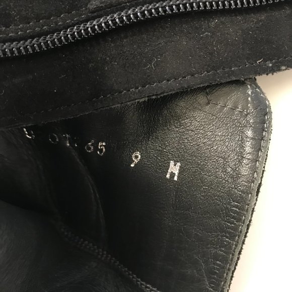 Stuart Weitzman Wedge Ankle Booties Boots Womens 9 Black Suede Heels Criss Cross - Picture 9 of 12